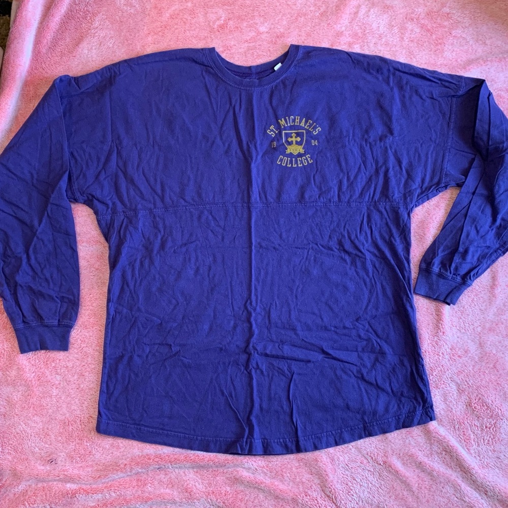 Saint Michaels College Purple and Yellow Shirt L